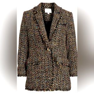 NWT Cinq A Sept confetti tweed blazer size 8